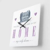 ジェーンアイレ – マイオンリーホームハウス スクエア壁時計 (傾斜)