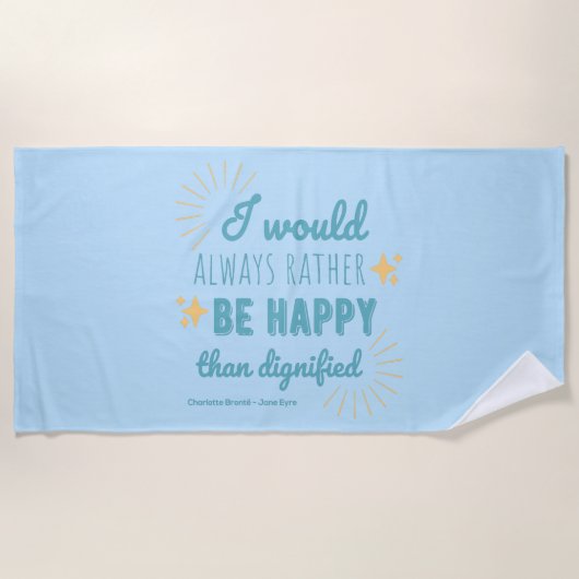 ジェーンエア引用文I -ブルーエディション ビーチタオル (正面)
