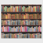 ジェーンオースティンとアンティーク本棚 ラッピングペーパー (フラット)