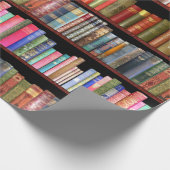 ジェーンオースティンとアンティーク本棚 ラッピングペーパー (角)