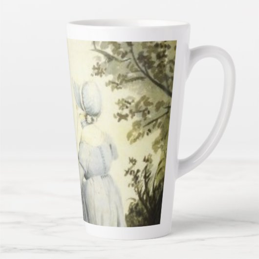 ジェーンオースティンのポートレート+引用文マグネットコーヒーマグ カフェラテマグ (右)