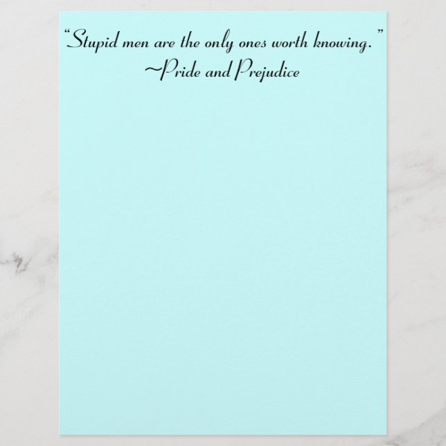 ジェーンオースティンを知る価値のある愚かな男性引用文 (正面)