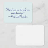 ジェーンオースティンを知る価値のある愚かな男性引用文 ノートカード (正面/裏面)