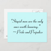 ジェーンオースティンを知る価値のある愚かな男性引用文 ポストカード (正面/裏面)
