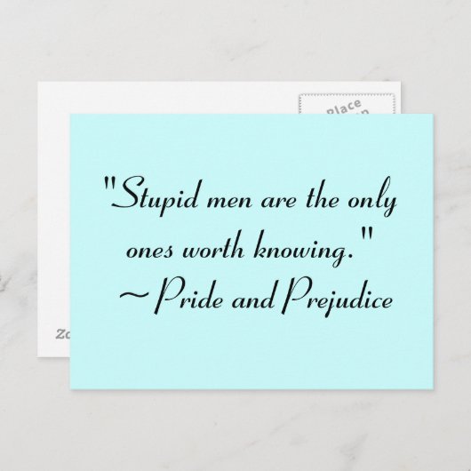 ジェーンオースティンを知る価値のある愚かな男性引用文 ポストカード (正面/裏面)