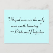 ジェーンオースティンを知る価値のある愚かな男性引用文 ポストカード (正面)