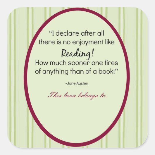 ジェーンオースティンカスタマイズ蔵書票 スクエアシール (正面)