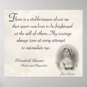 ジェーンオースティンプライドと偏見スタブネス引用文 ポスター (正面)