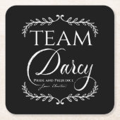 ジェーンオースティンプライドと偏見ダーシーギフトギフトボー スクエアペーパーコースター (正面)