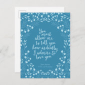 ジェーンオースティンプライドと偏見フローララブ引用文 ポストカード (正面/裏面)