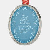 ジェーンオースティンプライドと偏見フローララブ引用文 メタルオーナメント (左)