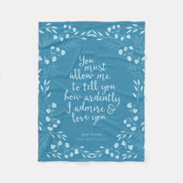 ジェーンオースティンプライドと偏見フローララブ フリースブランケット