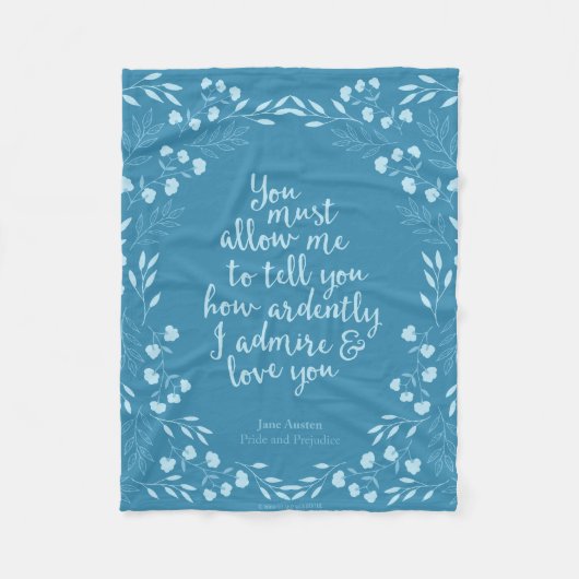 ジェーンオースティンプライドと偏見フローララブ フリースブランケット (正面)