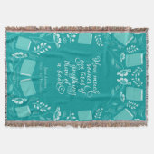 ジェーンオースティンプライド&偏見ティール（緑がかった色）フローラ本誌 スローブランケット (正面)