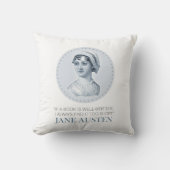 ジェーンオースティンポートレートと引用文オン読ズ クッション (正面)