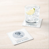 ジェーンオースティンポートレートと引用文オン読ズ スクエアペーパーコースター (インサイチュ)