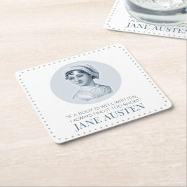 ジェーンオースティンポートレートと引用文オン読ズ スクエアペーパーコースター