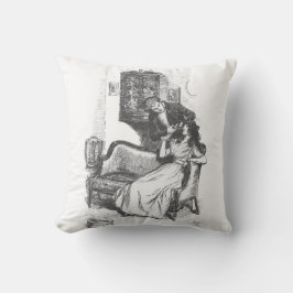 ジェーンオースティンヴィンテージブックイラストレーション クッション