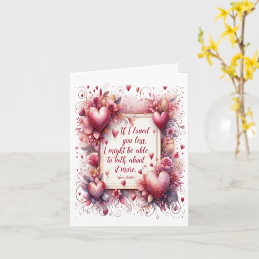 ジェーンオースティン引用文もし – 私はより少ない挨拶を愛した カード (黄色い花)