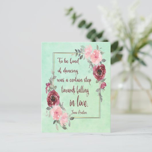 ジェーンオースティン引用文ハガキが好きになる踊り ポストカード (スタンド正面)
