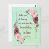 ジェーンオースティン引用文ハガキが好きになる踊り ポストカード (正面/裏面)