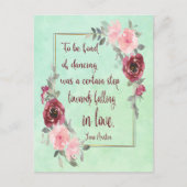 ジェーンオースティン引用文ハガキが好きになる踊り ポストカード (正面)