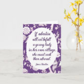 ジェーンオースティン引用文海外グリーティングで冒険を求める カード (黄色い花)