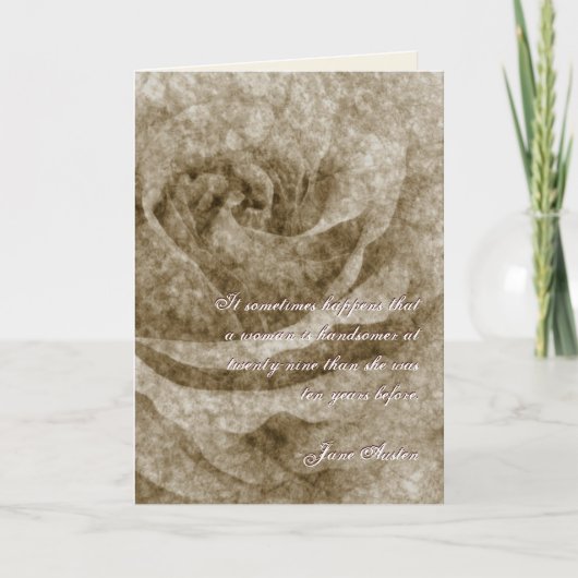 ジェーンオースティン引用文誕生日カーカスタマイズド カード (正面)