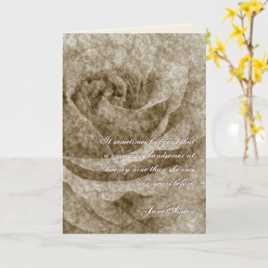 ジェーンオースティン引用文誕生日カーカスタマイズド カード (黄色い花)
