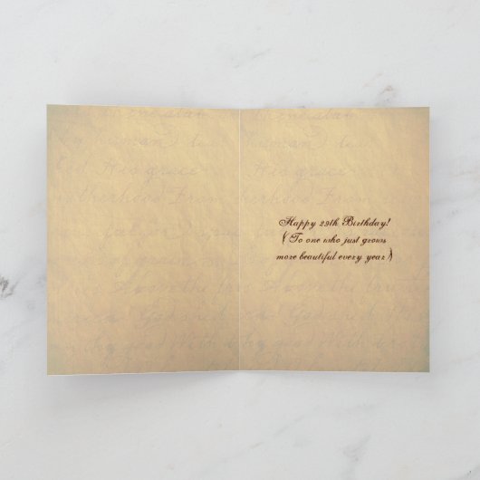 ジェーンオースティン引用文誕生日カーカスタマイズド カード (内部)