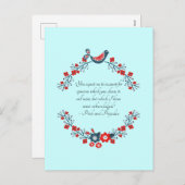 ジェーンオースティン引用文、プライドと偏見フローラ シーズンポストカード (正面/裏面)