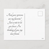 ジェーンオースティン引用文、プライドと偏見フローラ シーズンポストカード (裏面)