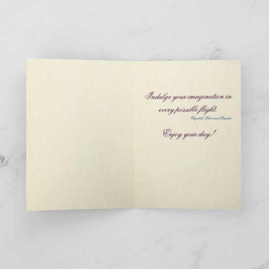 ジェーンオースティン書引用文自分の誕生日カード カード (内部)