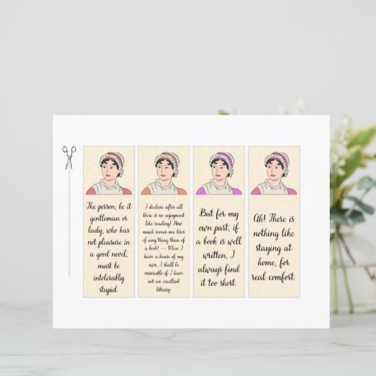 ジェーンオースティン有名な引用文紙DIYブックマーク (スタンド正面)