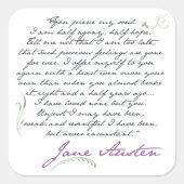 ジェーンオースティン説得引用文#1 スクエアシール (正面)