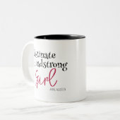 ジェーンオースティン頑固な女の子引用文 ツートーンマグカップ (正面左)