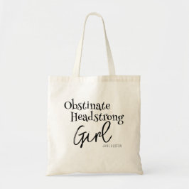 ジェーンオースティン頑固な女の子引用文 トートバッグ
