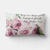 ジェーンオーステンエマブック引用文ピンクローズフローラ ランバークッション (裏面)