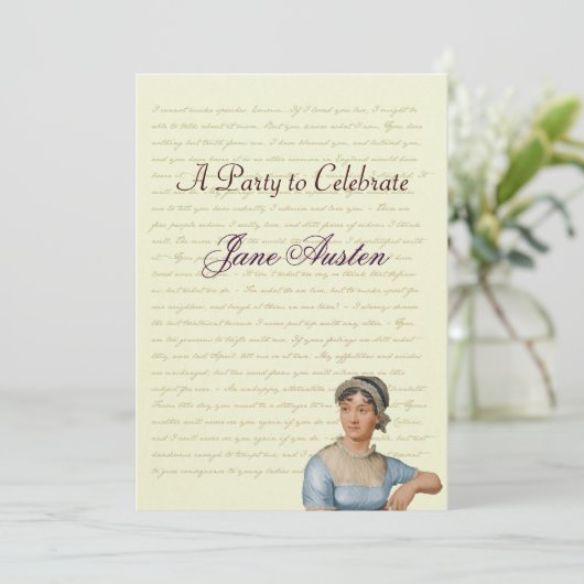 ジェーンオーステンパーティー誕生祝い引用文 招待状