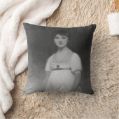 ジェーンオーステンブラックとホワイト素晴らしアートポートレート クッション (ブランケット)