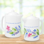 ジェーンオーステンモットーフローラティーポット<br><div class="desc">Jane Austenモットーフローラティーポット： "Jane Austenの読者がお茶を必要としなければならないことは普遍的に認められた真理である：)"ジェーン・アステンのモットーHand絵を描フローラティーポット、全てのJane Austenファンに理想的な。確かに、ジェーン・オースティンの読者はティーポットを必要としている！花や芽絵を描はピンク、ブルーと柔らかわいらしかな緑の離れと、このティーポットは理想的な誕生日ギフトまたは花嫁ギフト。私は絵を描花が好き。お前ら楽しむに！</div>