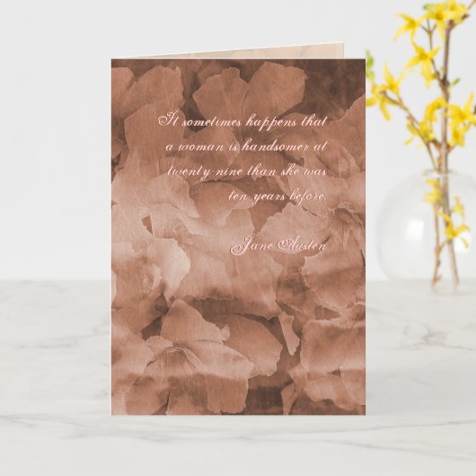 ジェーンオーステン引用文誕生日カード カード (黄色い花)