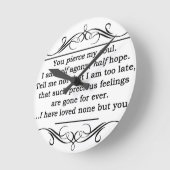 ジェーンオーステン説得引用文 ラウンド壁時計 (傾斜)