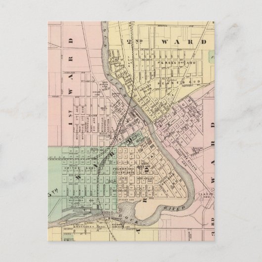 ジェーンズビル、ロックの郡庁所在地 ポストカード (正面)