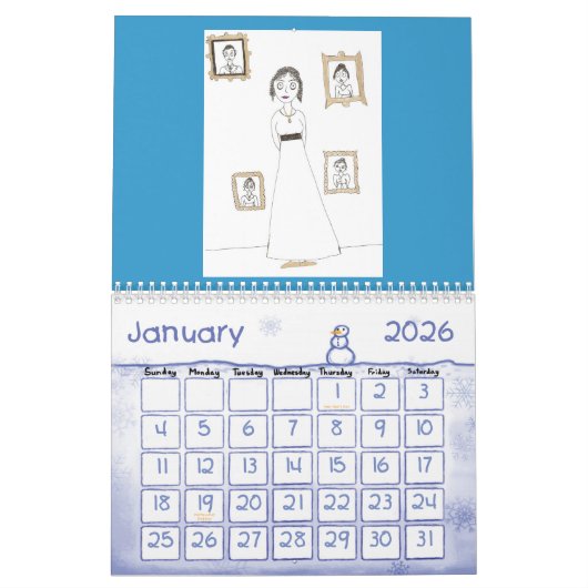 ジェーン気色悪く及びかわいいAustenのカレンダー カレンダー (1月 2026)