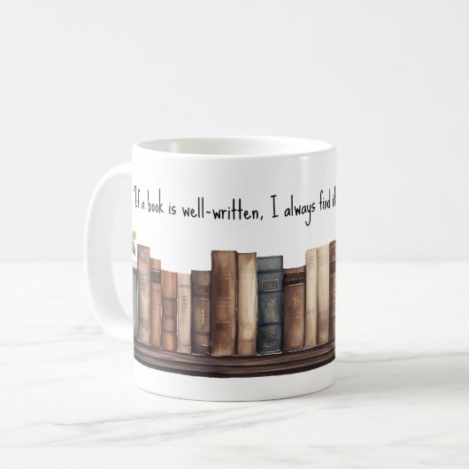 ジェーン縁どアステン引用文で予約 コーヒーマグカップ (正面左)