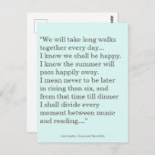 ジェーン読・アウステン書ズの引用文 ポストカード (正面/裏面)