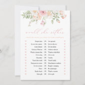 ジェーン赤面ピンクフローラは彼女はむしろゲームカードだろう 招待状 (正面)