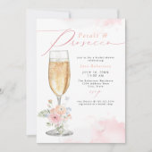 ジェーン赤面フローラ花びら&プロセッコブライダルシャワー 招待状 (正面)