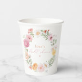 ジェーン赤面フローラ花びら&プロセッコブライダルシャワー 紙コップ (正面)